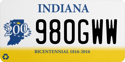 IN license plate 980GWW
