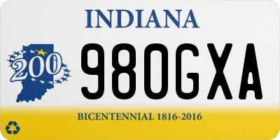 IN license plate 980GXA