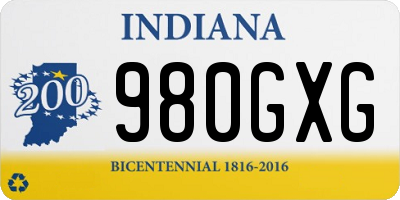 IN license plate 980GXG