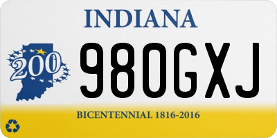 IN license plate 980GXJ