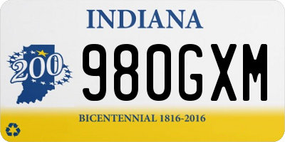 IN license plate 980GXM