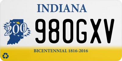 IN license plate 980GXV
