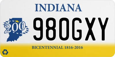 IN license plate 980GXY