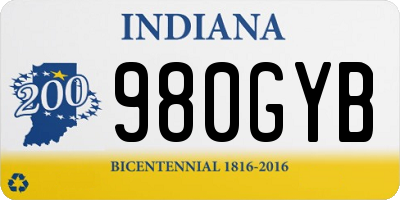 IN license plate 980GYB