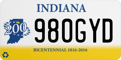 IN license plate 980GYD