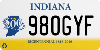 IN license plate 980GYF