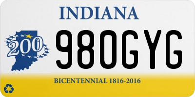 IN license plate 980GYG