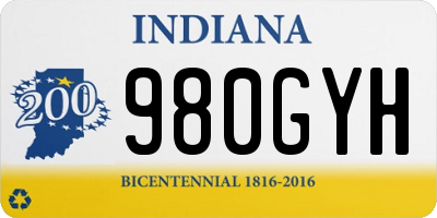 IN license plate 980GYH