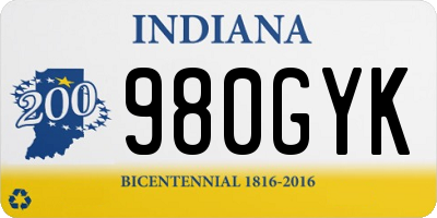 IN license plate 980GYK