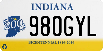 IN license plate 980GYL