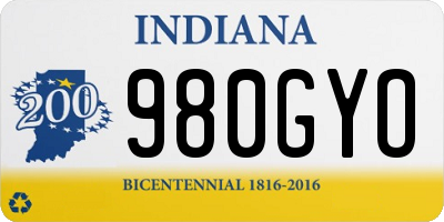 IN license plate 980GYO