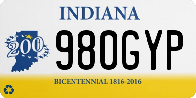 IN license plate 980GYP