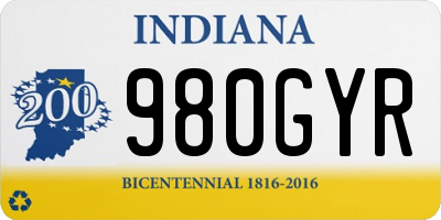 IN license plate 980GYR