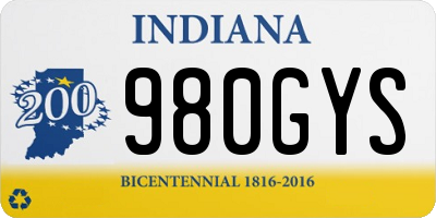 IN license plate 980GYS