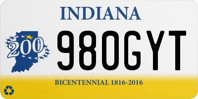 IN license plate 980GYT