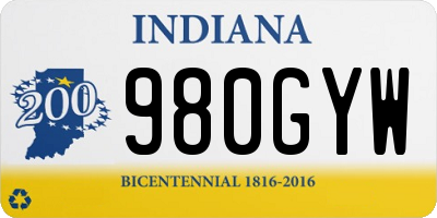 IN license plate 980GYW