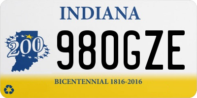 IN license plate 980GZE