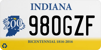 IN license plate 980GZF