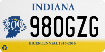 IN license plate 980GZG