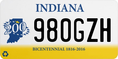 IN license plate 980GZH