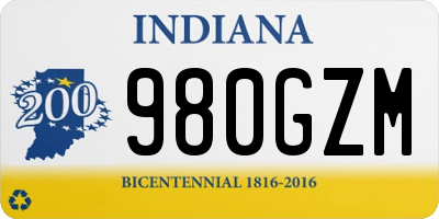 IN license plate 980GZM