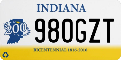 IN license plate 980GZT