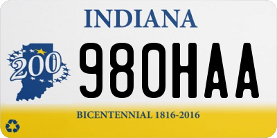 IN license plate 980HAA