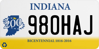 IN license plate 980HAJ