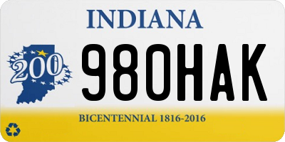 IN license plate 980HAK