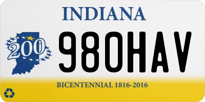 IN license plate 980HAV