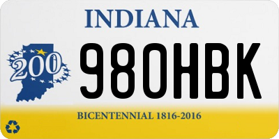 IN license plate 980HBK