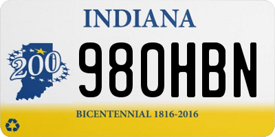 IN license plate 980HBN