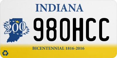 IN license plate 980HCC