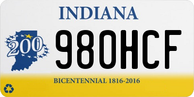 IN license plate 980HCF