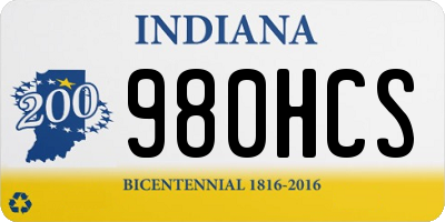 IN license plate 980HCS