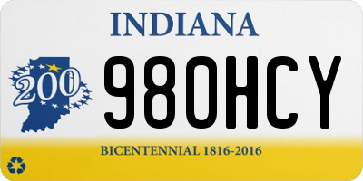 IN license plate 980HCY