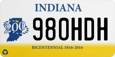 IN license plate 980HDH