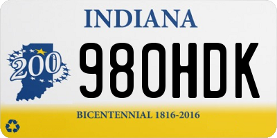 IN license plate 980HDK