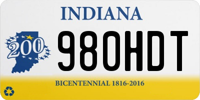 IN license plate 980HDT