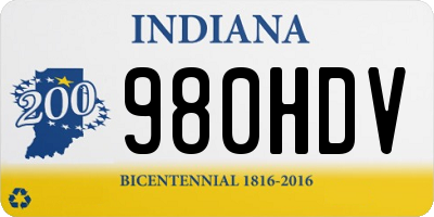 IN license plate 980HDV