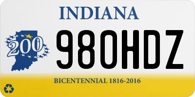 IN license plate 980HDZ