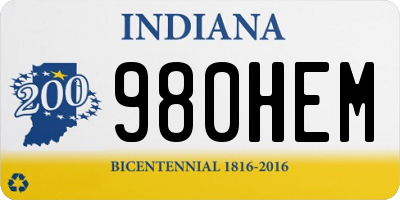 IN license plate 980HEM