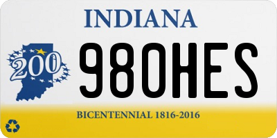 IN license plate 980HES