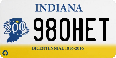 IN license plate 980HET