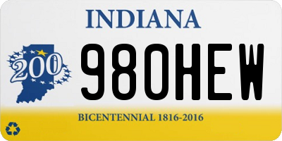 IN license plate 980HEW