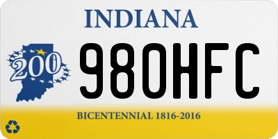 IN license plate 980HFC
