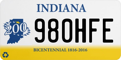 IN license plate 980HFE