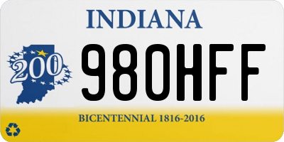 IN license plate 980HFF