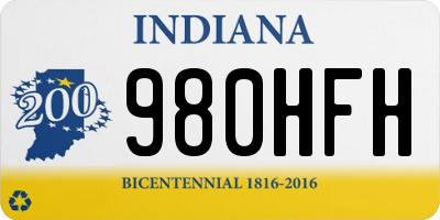 IN license plate 980HFH