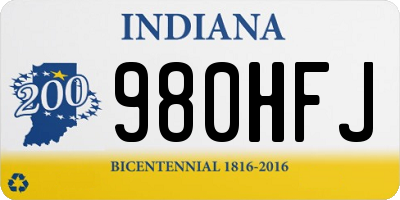 IN license plate 980HFJ